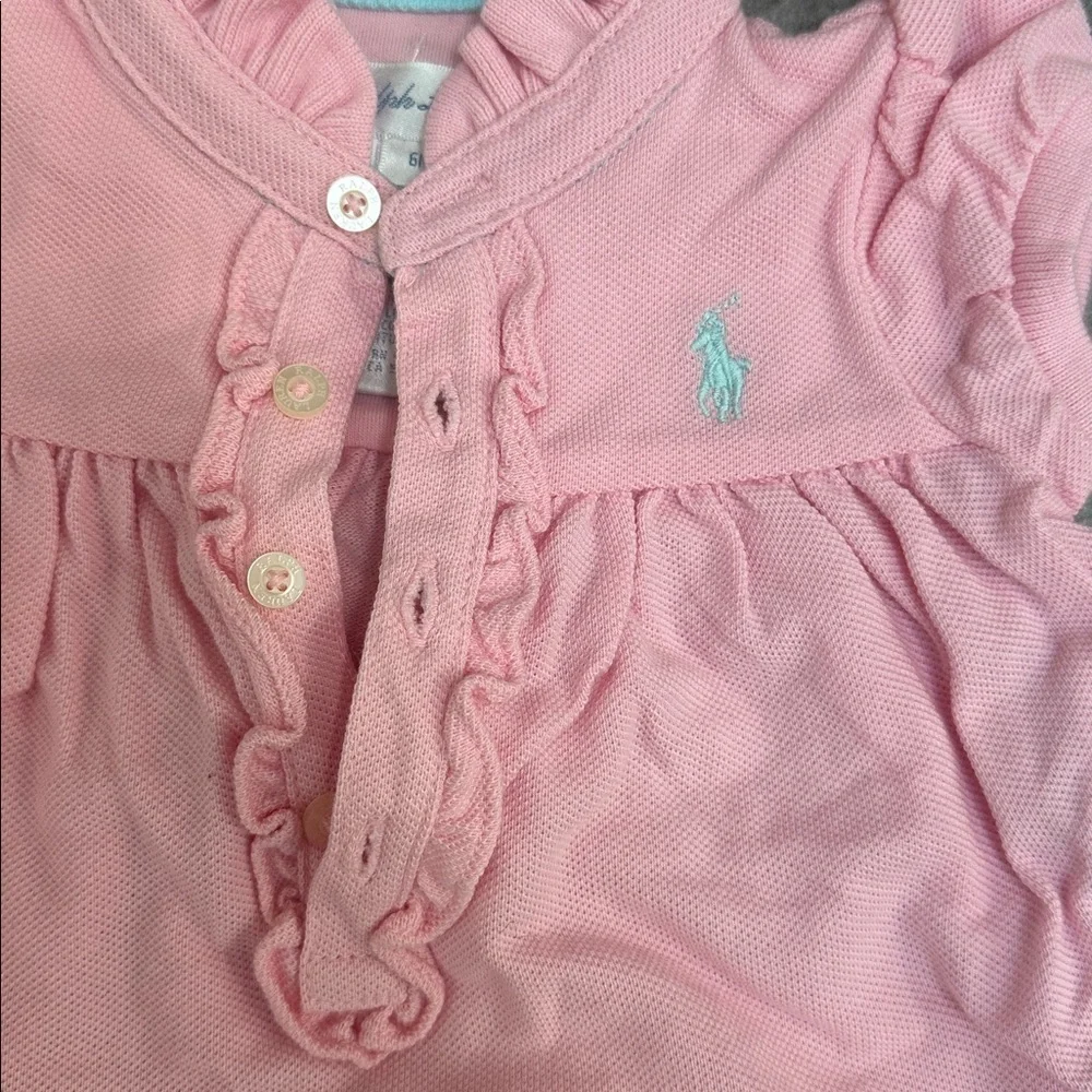 Ralph Lauren Baby Girl Romper Onesie Pink Sz 6M